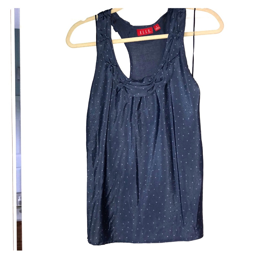 ELLE blue polka dot top